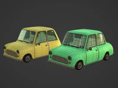 Cartoon Cars Low-poly 3D model