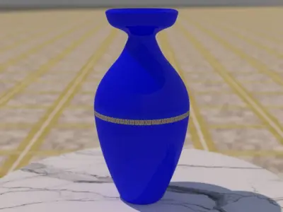 Side table with a vase Low-poly 3D model