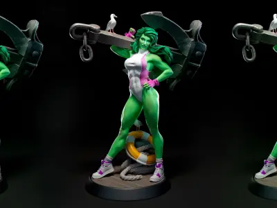 Fan She Hulk - printable stl 3D print model