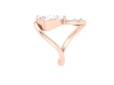 Curved Band Pear Shape Diamond Engagement Ring Solitaire 3DM 3D print model