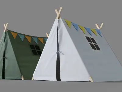 Collapsible Canvas Play Tent 3D model