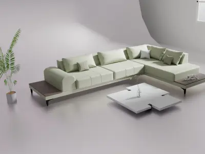 Sofa Furniture and table 3D model