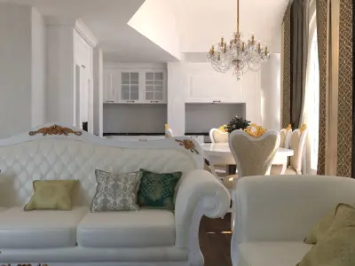 Classic kitchen Living room 3D model