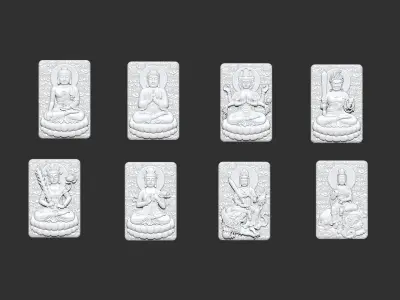 Eight Buddhas 3D print model