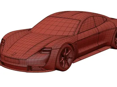 Electric German sport car unbranded 3D model