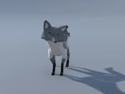 Game Ready Low Poly Animated Fox  Low-poly 3D model