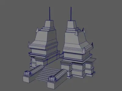 Low Poly entrance Free 3D model