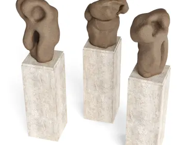 Abstract Ceramic art pedestal Low-poly 3D model