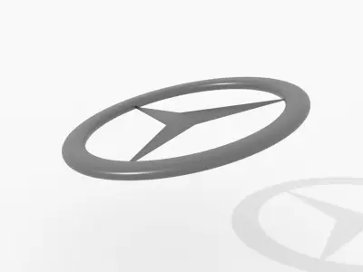 Mercedes logo Low-poly 3D model
