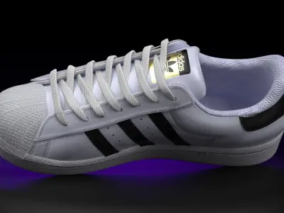 Adidas Superstar Low-poly 3D model