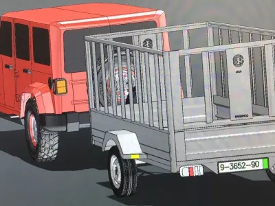 Semi Trailer for privte car 3D model