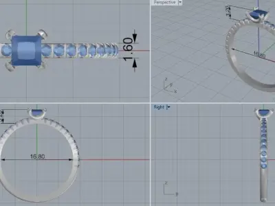 Engagement rings 3D print model purchase