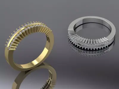 Jewelry Ring Gold 3D print model 14
