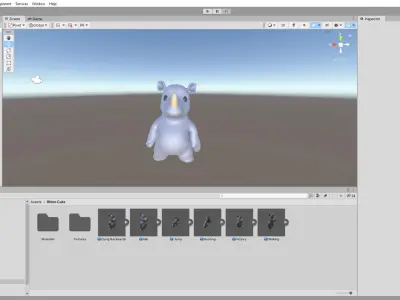 Little animal baby - Rhino cute - Animated Low-poly 3D model