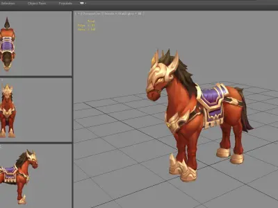Cartoon horse mount Low-poly 3D model