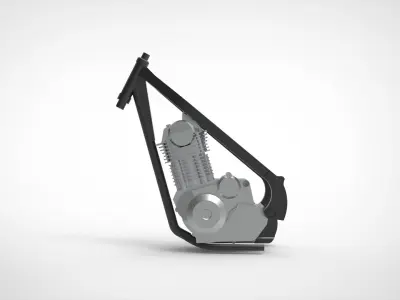 Motorcycle engine 3D model
