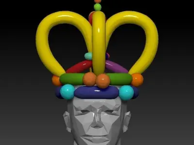 KING CROWN balloon Low-poly 3D model