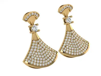 Unique Diamond Earring 4176 3D print model