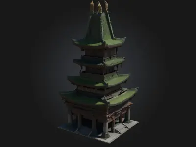 Pagoda Tower  Majestic Symbol of Eastern Architecture 3D model