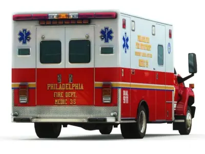 Generic Ambulance v10 Low-poly 3D model