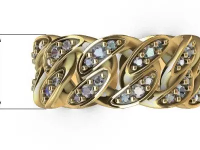 CUBAN RING SIZE 12 USA 3D print model