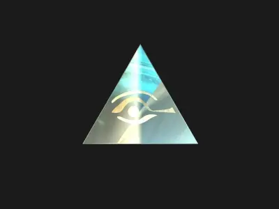2D Egyptian Eye Pyramid Low-poly 3D model