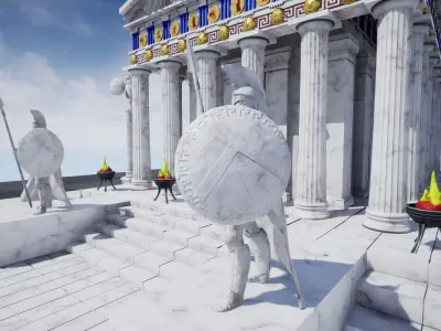 Game asset - Spartan monument 2 Low-poly 3D model