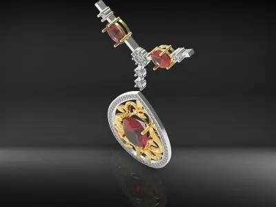 Wonderful pendant Nasiba with Ruby Free 3D print model