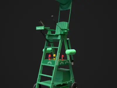 Umpire Chair Low-poly 3D model