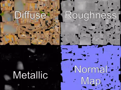 Cartoon Fortress Wall model pack Low-poly 3D model