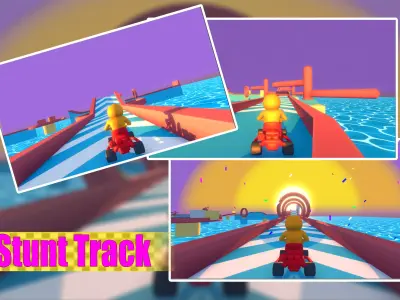 Stunt track Low-poly 3D model