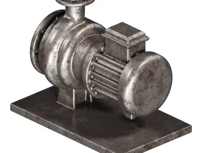 Rusty Industrial Water Pump 3D model
