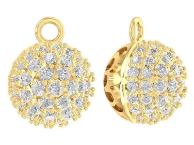 Luxury Round Diamond Ball Pendant Jewelry 3D Model  2219 3D print model