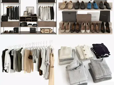 Collection Clothes and Shoes 3D model