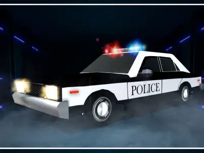 Police Car Low-Poly Low-poly 3D model