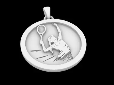 tennis player pendant 3D print model