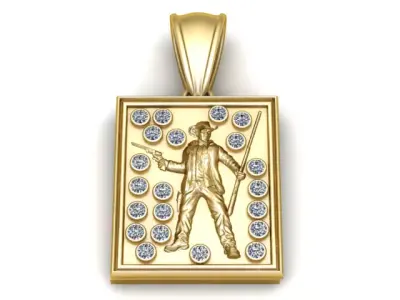 Cowboy Warrior Pendant  3D Printable Model 3D print model