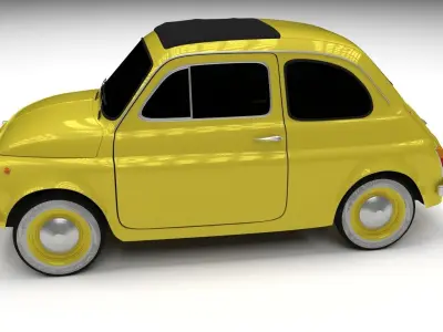 Fiat Nuova 500D 1960 Low-poly 3D model