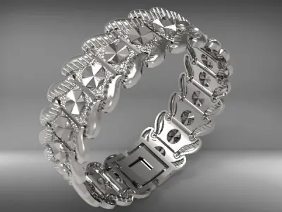 Braslet gold bracelet with intricate design 3D print model