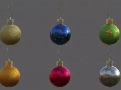 Colored Christmas Balls 3D model