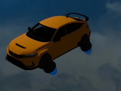 Sci-Fi car Low-poly 3D model get