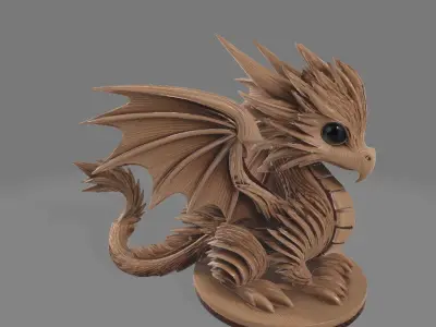 a Dragon before begin shout fire fantasy  3D model
