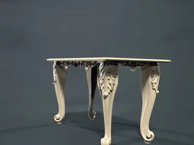 Table with cnc curving design 3D model
