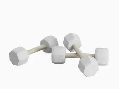 Concrete Dumbbell Set Low-poly 3D model