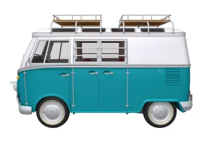 VW Camping Bus Cartoon 3D model