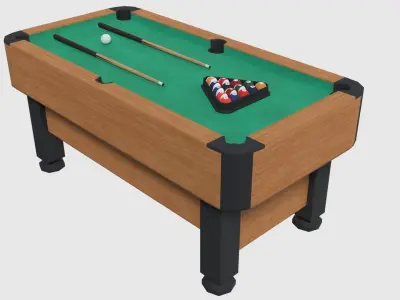 Pool Table - Game Ready Low-poly 3D model