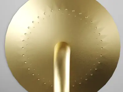 Modern table lamp made of brass and opal glass Laredoute MORICIO 3D model