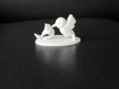 Hummingbird and Flower 3D print model