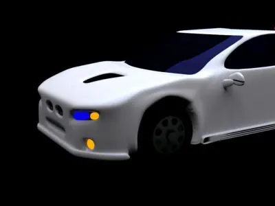 lowpoly sport car Low-poly 3D model