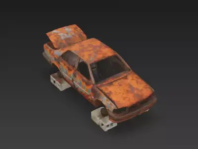 Urban Decay Stripped Sedan 3D Model Low-poly 3D model